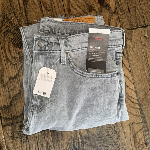Levi’s Premium 511 Slim Jeans Destroyed Gris - Picture 7 of 16